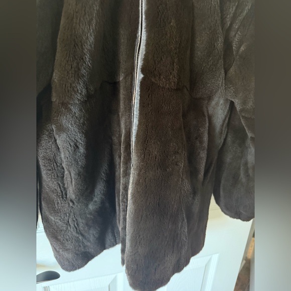 MINK COAT  JACKET WITH FOX TRIMMED HOOD Size Small - Picture 13 of 16